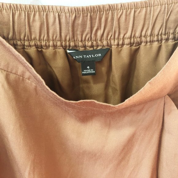 Ann Taylor Tan / Dark Camel Linen Mini Skirt - Picture 4 of 4
